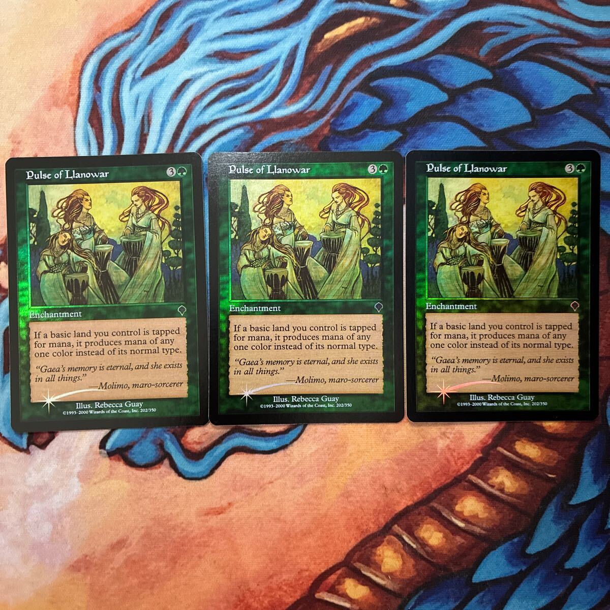 MTG マジックザギャザリング foil インベイジョン 英語 ラノワールの脈動/Pulse of Llanowar 3枚セット拍卖