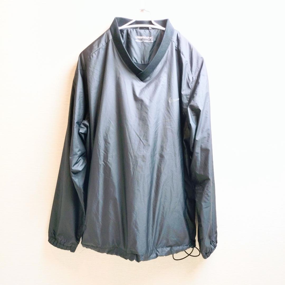 NIKE ゴルフ ナイロン プルオーバー ジャケット ブラック L ドローコード拍卖