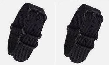 NATOタイプ 18mm 時計ベルト ブラック 2本組 ナイロン 替えバンド 替えベルト拍卖