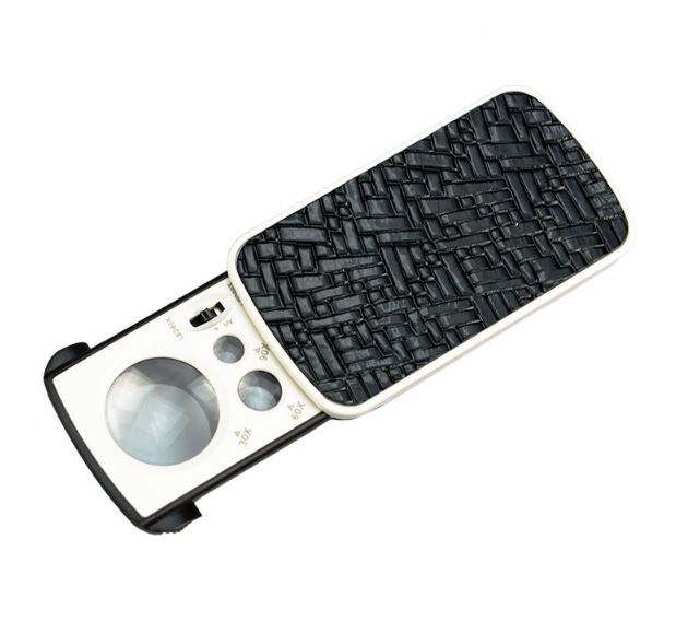 送料無料 LEDライトルーペ ポケット収納 ジュエリー鑑定 校正・校閲用 携帯ルーペ 30倍&60倍&90倍 3種 LEDライト ブラックライト付拍卖