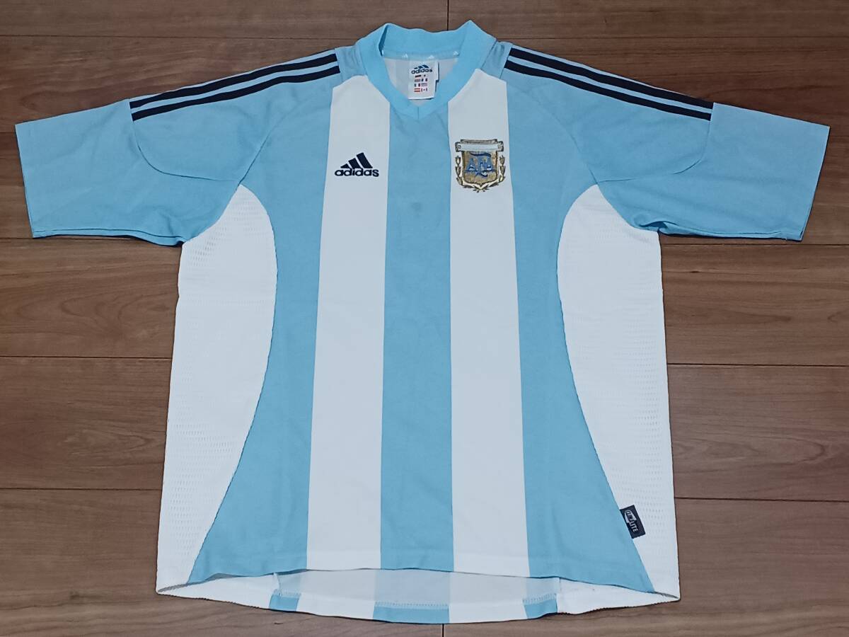 adidas サッカー アルゼンチン 代表 2002年 ホーム ユニフォーム Oサイズ 中古 167309 AVG001 02/02拍卖