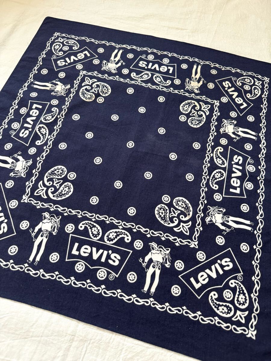 1990s Levi's ALL COTTON サドルマン バンダナ ネイビー ヴィンテージ拍卖