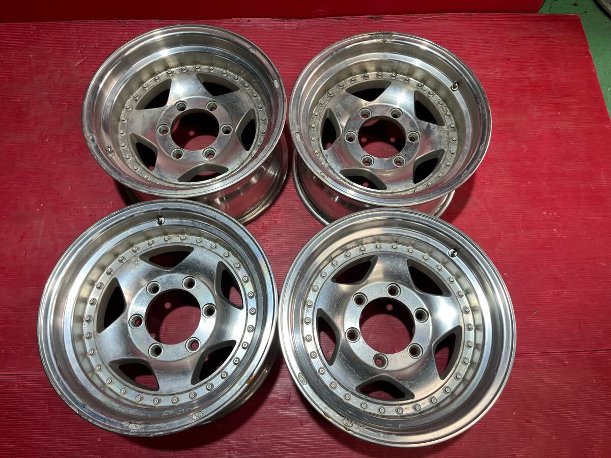 深リム 社外ホイール 15インチ 8j±0 139.7/6H ハブ径108ミリ ハイラックス サーフ パジェロ バックホーン拍卖