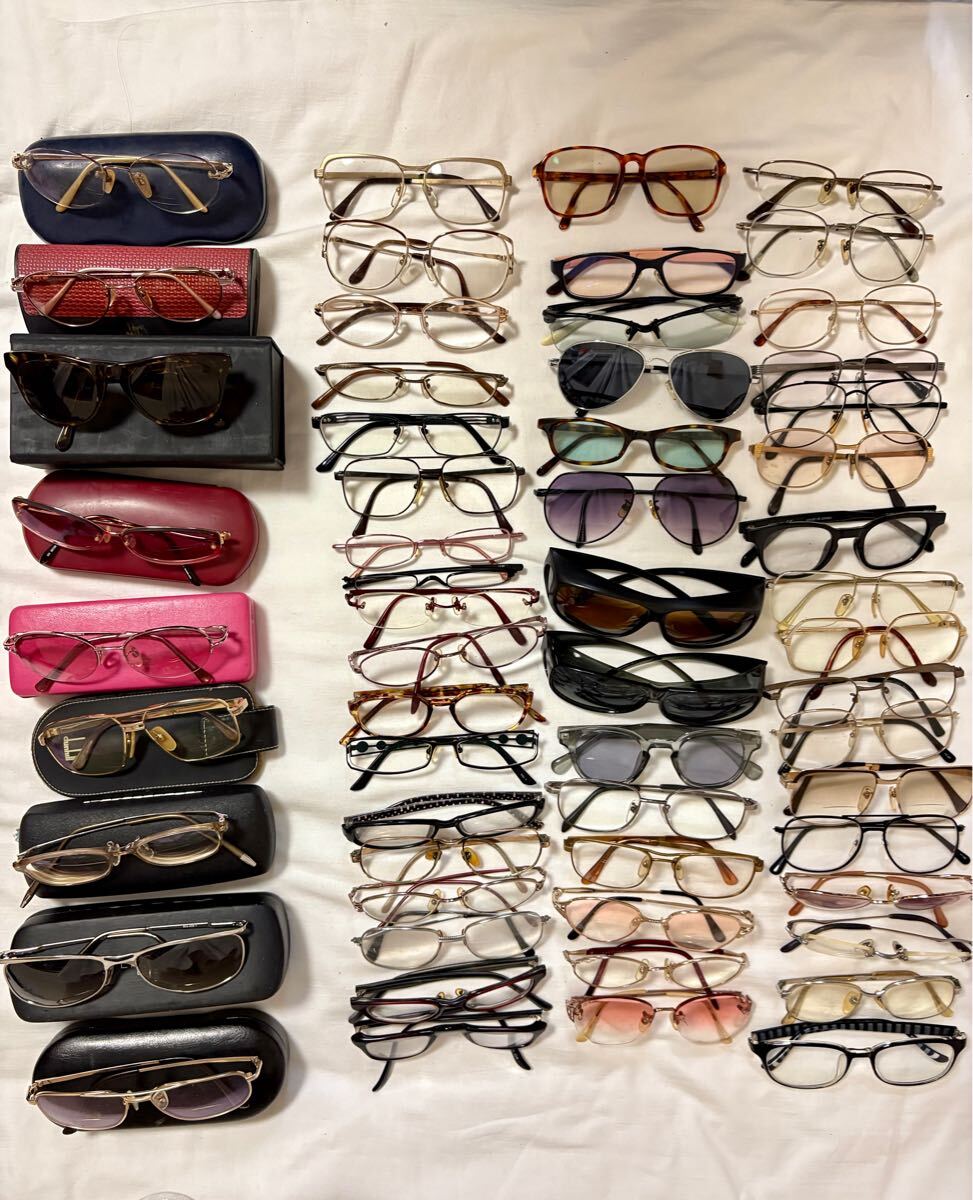 ブランド含 サングラス メガネ 58点セット まとめ ビンテージ 大量 12K 14K 金張り【Dunhill Agnis b YSL Lancel Nikon Zeiss 等】拍卖