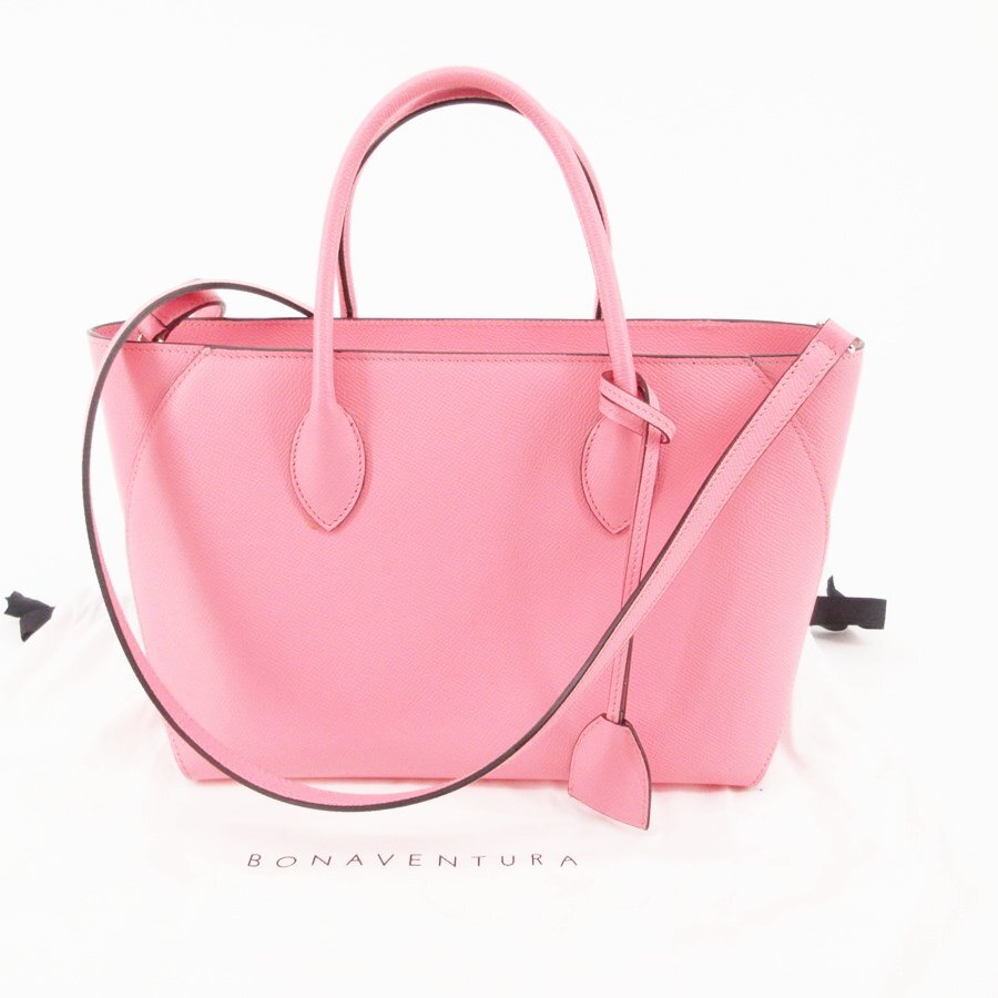 送料無料 ボナベンチュラ BONAVENTURA トートバッグ ショルダーバッグ ミア レザー イタリア製 ピンク系 レディース拍卖