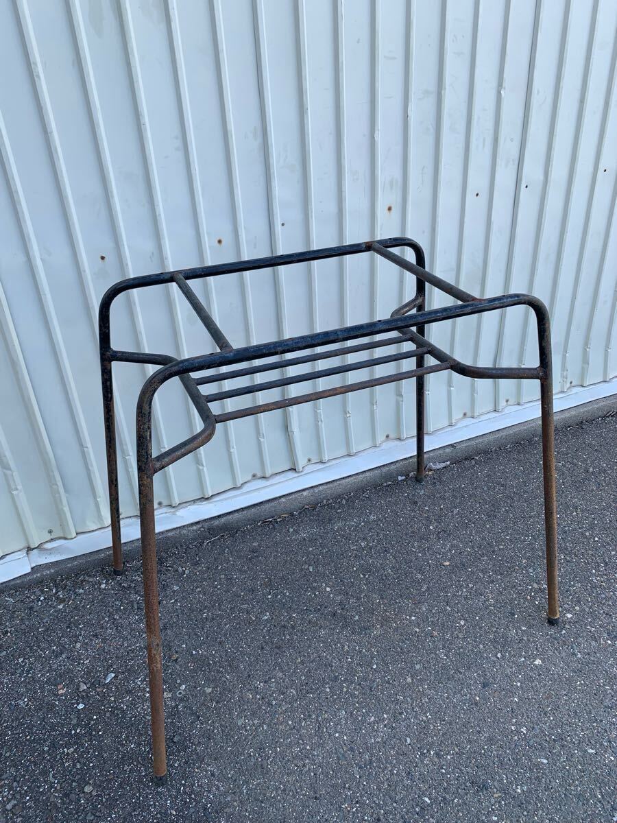 古いテーブル鉄脚 インダストリアル工業系シャビーアンティークビンテージ古道具インテリアディスプレイ店舗什器リメイク素材食堂園芸用品拍卖