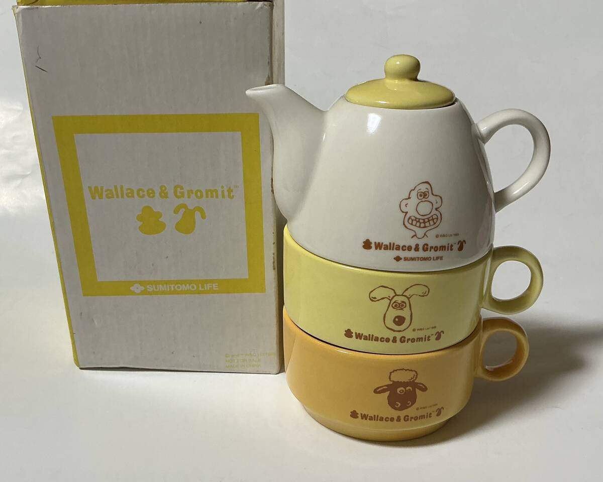 ウォレス&グルミット ティーポット&ペアカップセット スタッキング 住友生命 非売品 陶器拍卖