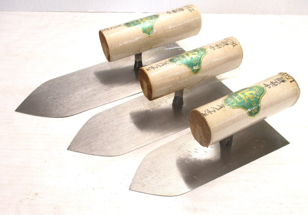 ★ 100766 左官鏝 左官コテ ステンレス 中塗鏝 3本 150.180.210mm カネカ 長期在庫品 未使用 在庫限り ★拍卖