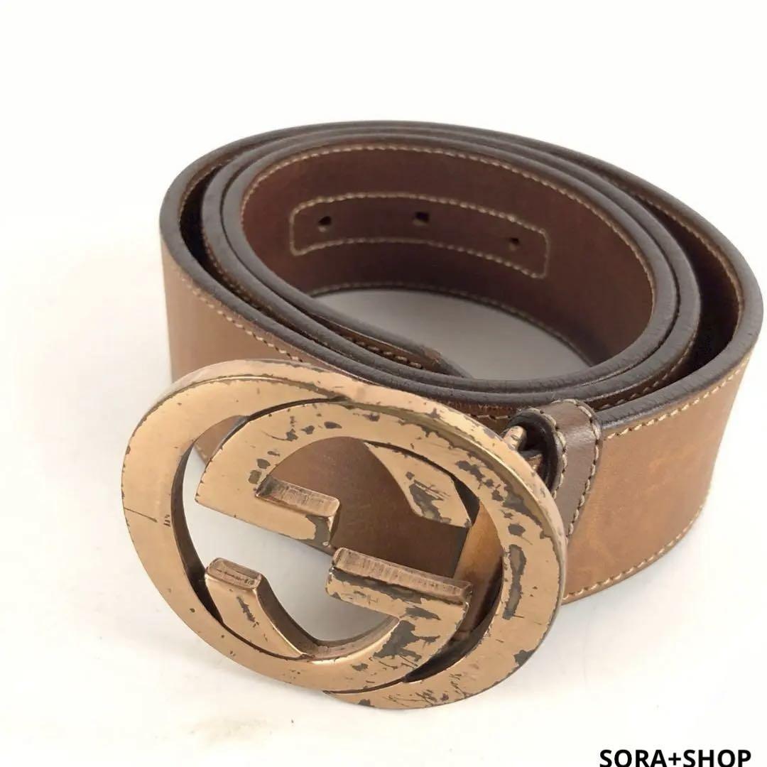 GUCCI グッチ ベルト ブラウン 114876 レディース ブランド 人気 送料無料 正規品 本物保証拍卖