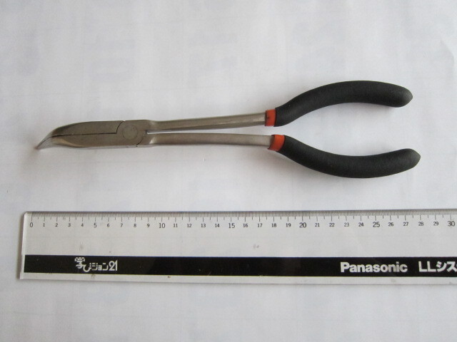 先曲がりロングラジオペンチ 280mm 2重グリップ拍卖