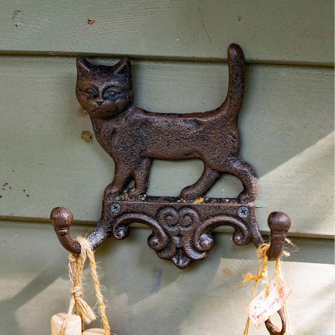 ねこ オブジェ 壁掛け アンティーク 猫 レトロ拍卖