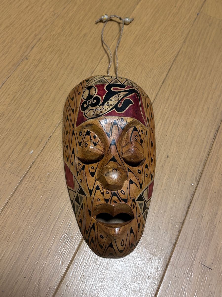 お面 魔除け 木彫り 壁掛け 仮面 アジアン雑貨拍卖
