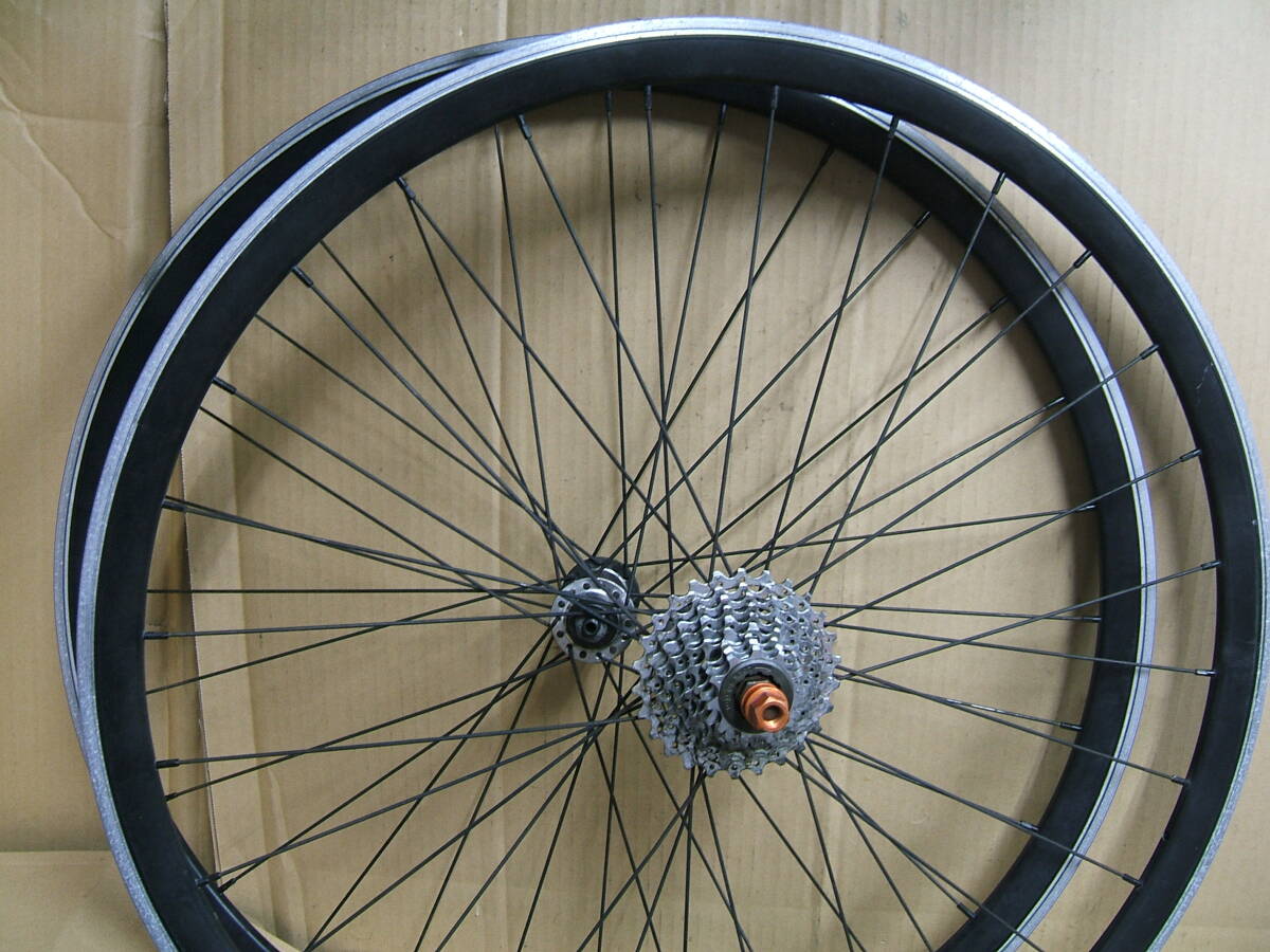 中古 700C前後ホイール クリンチャーリム 9速 SRAM  029拍卖