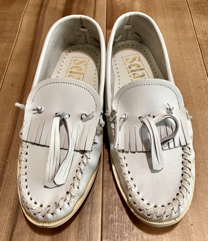 ヴィンテージ SELAM ホワイトレザー タッセルローファー デッドストック M拍卖