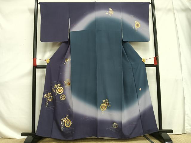 平和屋着物■訪問着 作家物 駒刺繍 花丸文 暈し染め 金彩 正絹 逸品 AAAV3785es拍卖