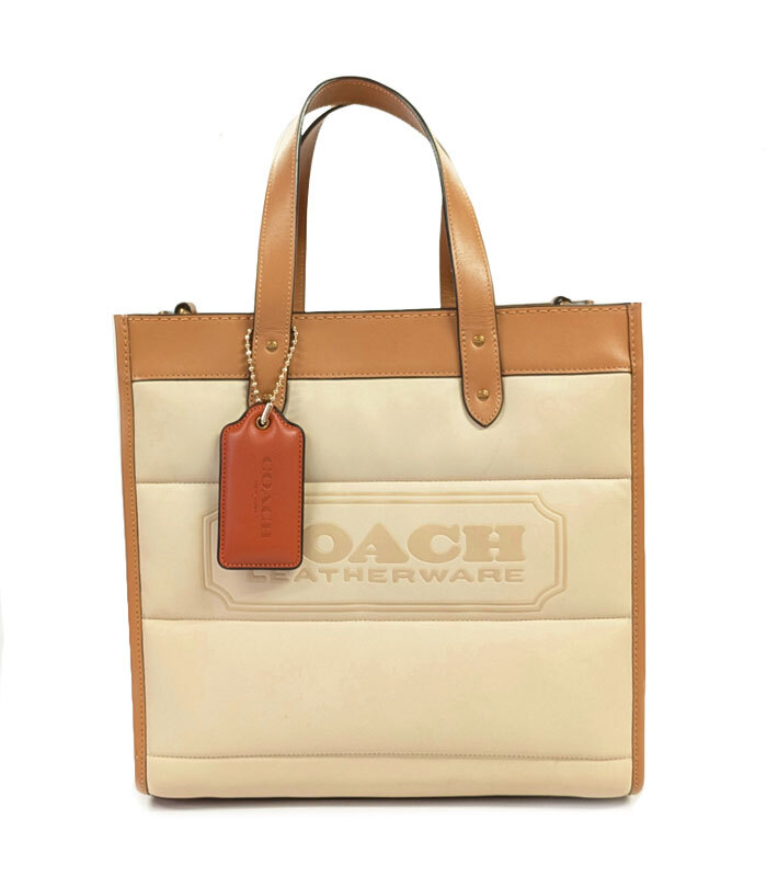 《COACH》■美品■フィールドトートウィズカラーブロックキルティングアンドコーチバッジバッグ*保護袋付き*【送料込み!】拍卖