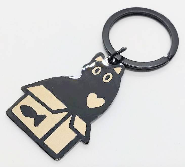 送料無料 猫 ねこ ネコ 箱 捨て猫 保護猫 キーリング キーホルダー アクセサリー アメリカン雑貨 スマアク拍卖