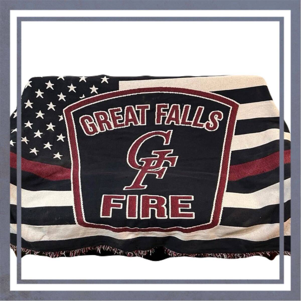 星条旗 アメリカ モンタナ州 消防署 ラグ ソファーカバー 106×175拍卖