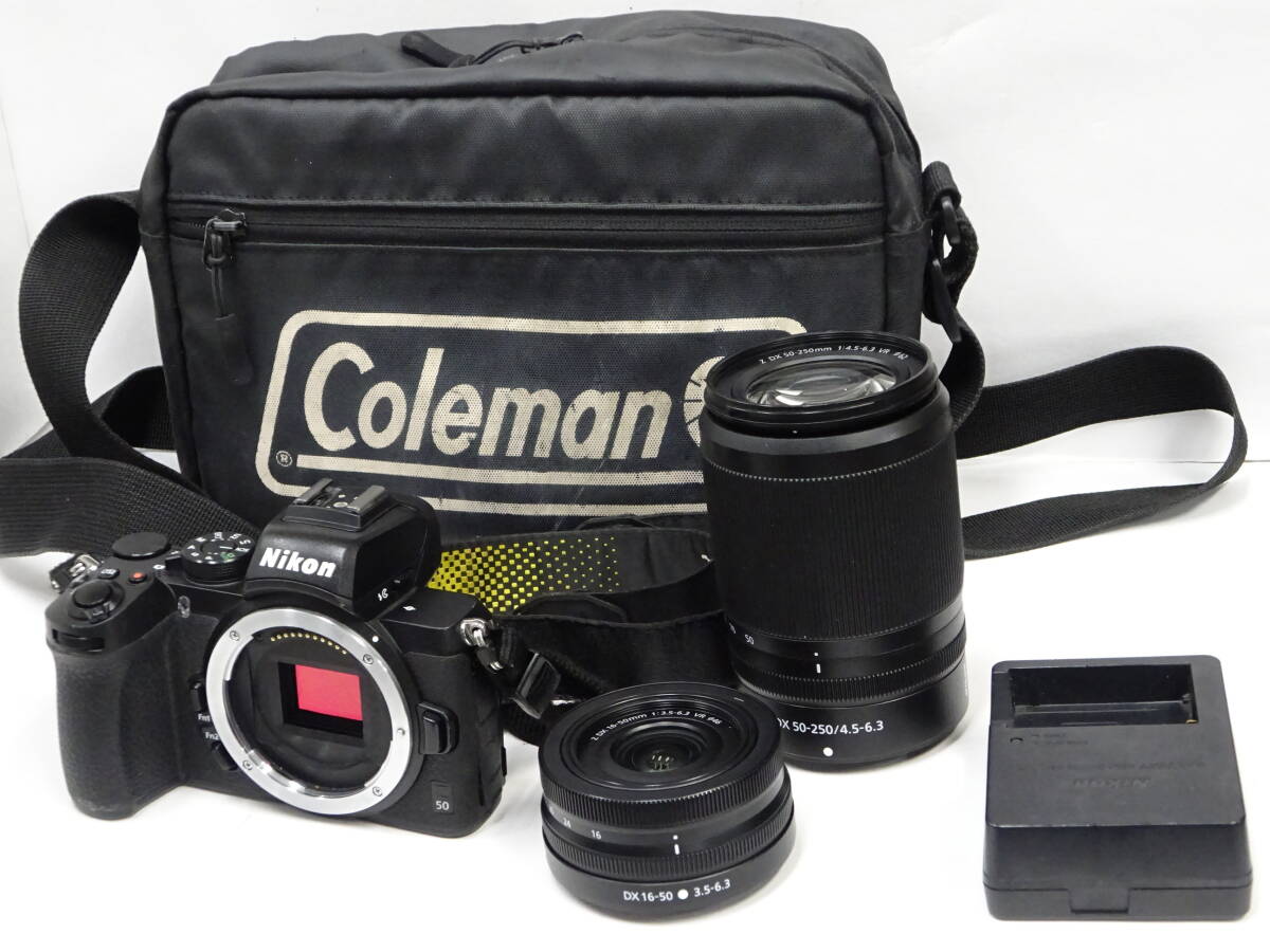 (M-595)Nikon ニコン デジタルカメラ Nikon Z50 ミラーレス/レンズ 2個 NIKKOR Z DX 16-50mm/Z DX 50-250mm 動作確認済 中古拍卖