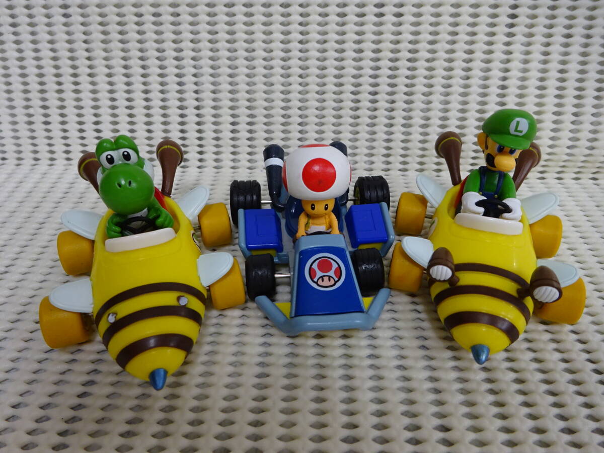 (M-628)マリオカート プルバックカー 3個セット ルイージ ヨッシー キノピオ 任天堂 Nintendo おもちゃ 玩具 中古拍卖