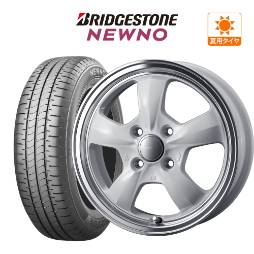 夏タイヤ ホイール 4本 14インチ pcd100 4穴 ウェッズ グラフト 5S BRIDGESTONE ニューノ 155/65R14拍卖