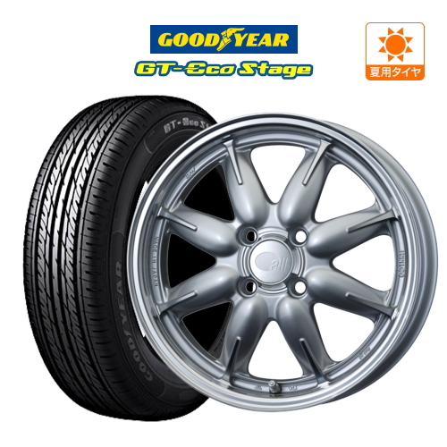 サマータイヤ ホイール 4本 15インチ 4穴 pcd100 エンケイ all-one(オールワン) グッドイヤー GT-エコ ステージ 165/65R15 タフト 等拍卖