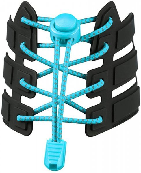 靴ひも 結ばない 靴紐 ほどけない くつひも 伸縮 ゴム 伸びる靴紐 脱ぎ履き ワンタッチ 楽々 大人 子供 レースロック(スカイブルー)拍卖