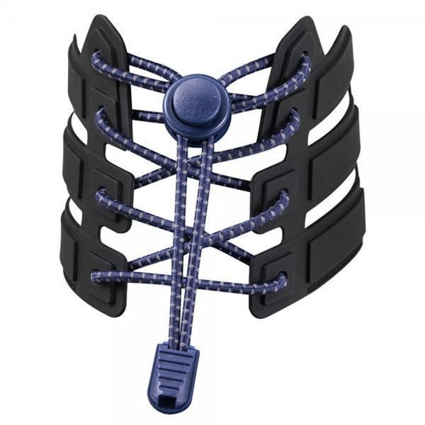 靴ひも 結ばない 靴紐 ほどけない くつひも 伸縮 ゴム 伸びる靴紐 脱ぎ履き ワンタッチ 楽々 大人 子供 レースロック(ネイビー)拍卖