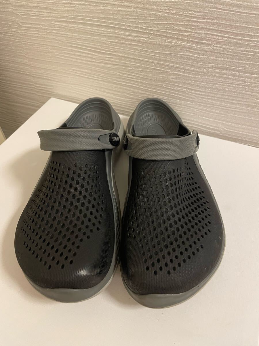 クロックス crocsLiteRide 360 Clog K/ライトライド 360 クロッグ ブラックxスレートグレーJ6(24cm)拍卖