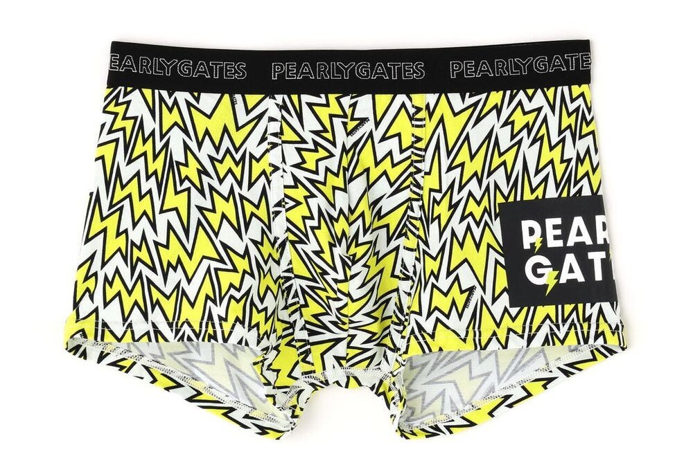 【新品正規品】パーリーゲイツ/稲妻柄ボクサーパンツメンズ /前とじ/ アンダーウェア/ PEARLY GATES/ サイズL 84-94cm /お洒落パンツ拍卖