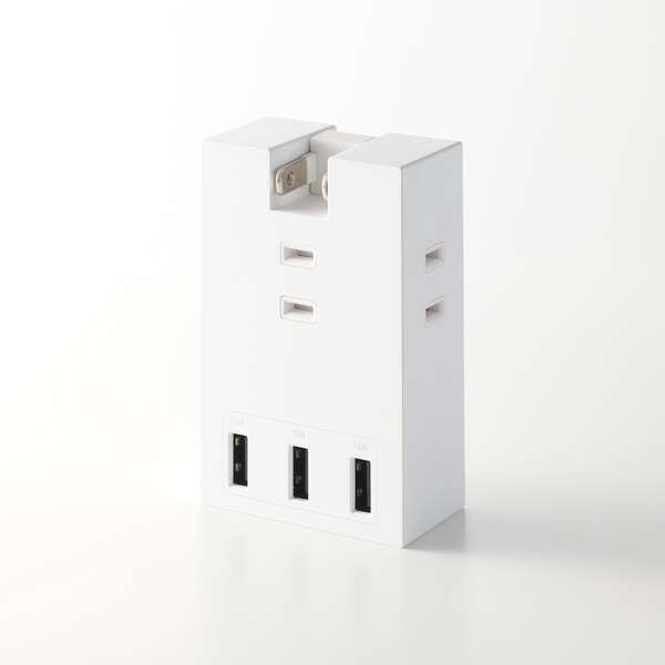コンセント直挿しUSBタップ AC差込口×3+USB-A×3搭載 スマートフォンやワイヤレスイヤホンなどを同時に充電: T-U07-3A3WH拍卖