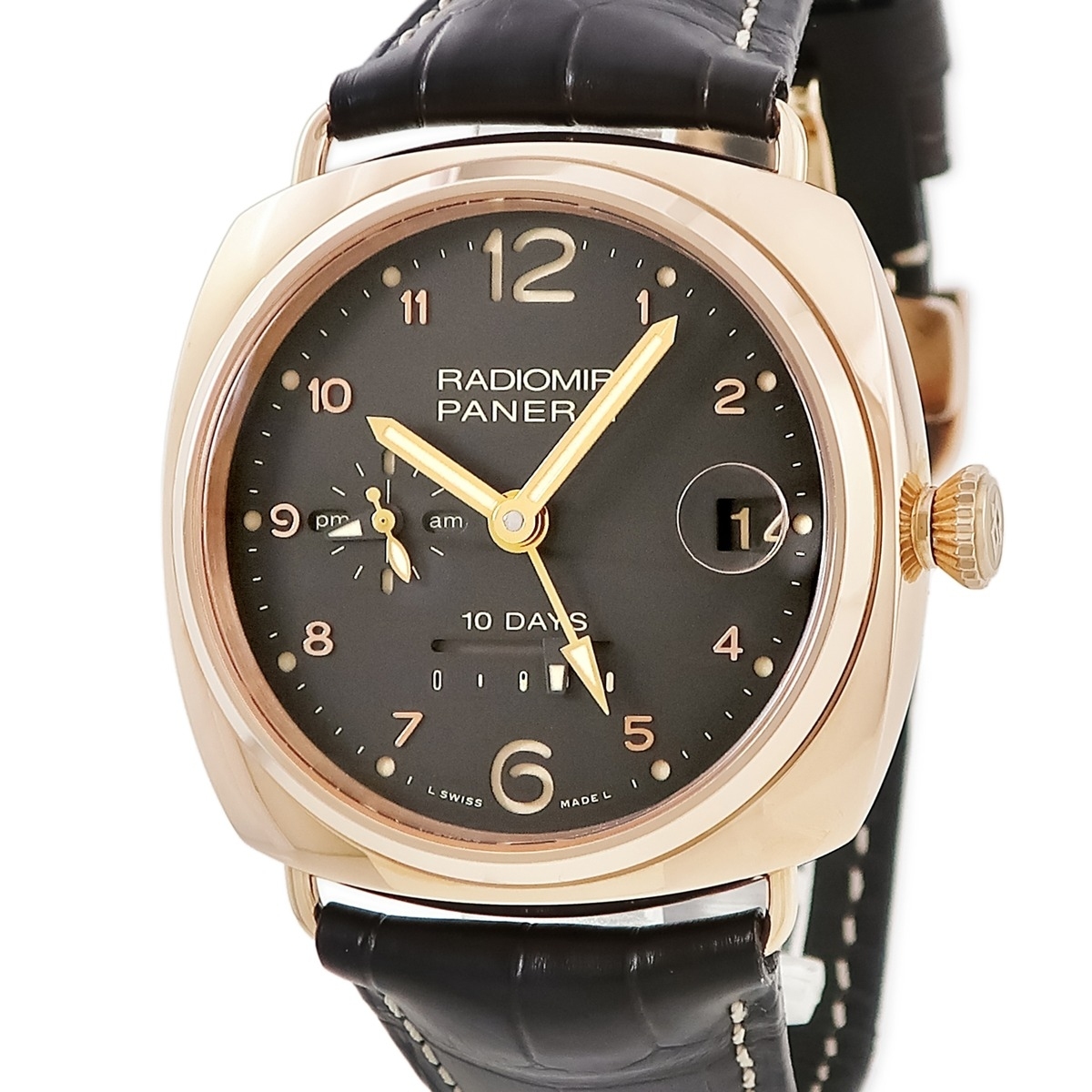 パネライ ラジオミール 10デイズ GMT オロロッソ PAM00497 O番 K18RG無垢 ブラウン デイト 限定 自動巻き拍卖