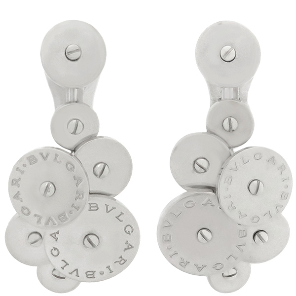 ブルガリ イヤリング チクラディ K18WG シルバー 750WG 18金 中古拍卖