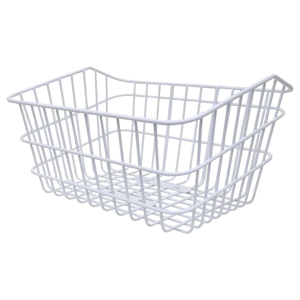 【日本製】フロントバスケット 前カゴ Mサイズ ホワイト スーパーカブ リトルカブ用 荷物 収納 西田金属製作所拍卖