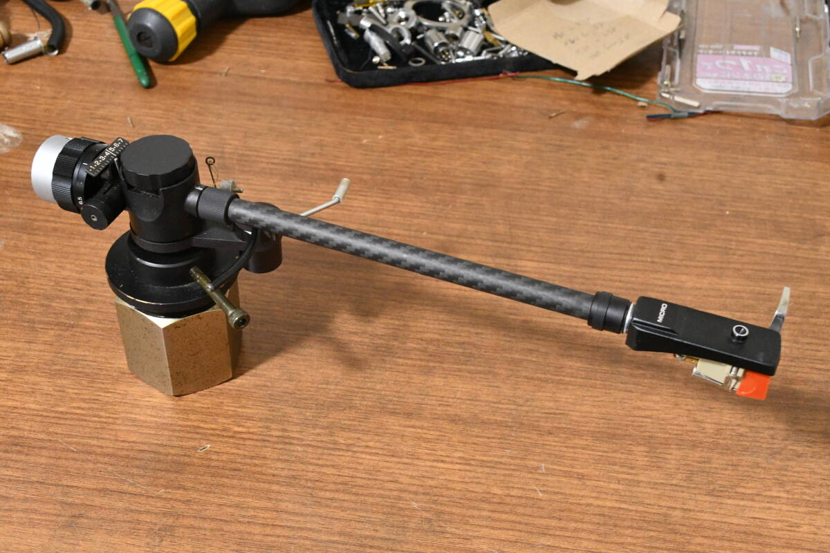 【音門】Audio craft AC-4000、AC-4400用のオフセット角ゼロのピュアストレート・アームパイプ★カーボンファイバー製拍卖