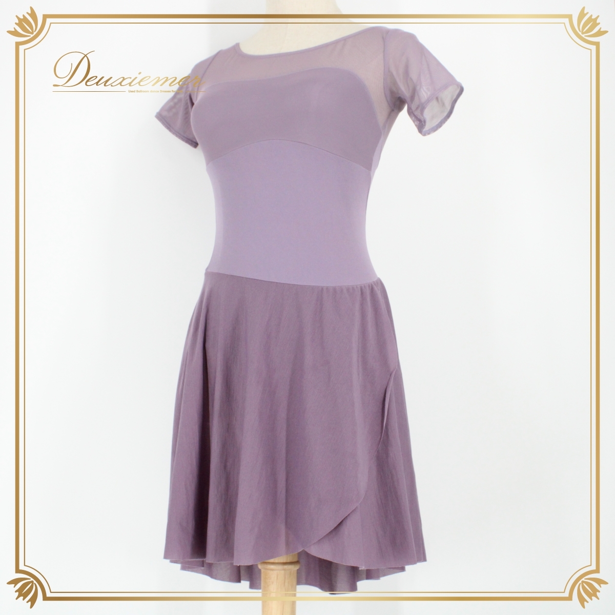『送料無料』【日本製 バレエ衣装】パープル系 Chacott チャコット レオタード レッスン スカート 半袖 紫 社交ダンス 練習着 ワンピース拍卖