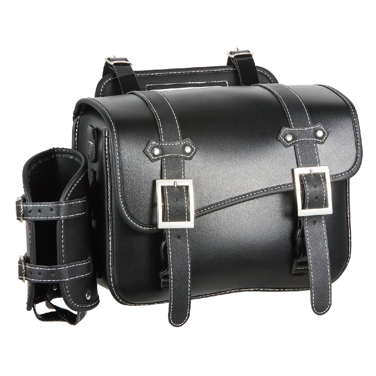 バイク サイドバッグ 汎用 軽量 コンパクト アメリカン かっこいい おしゃれ フェイクレザー ツーリングサドルバッグ拍卖