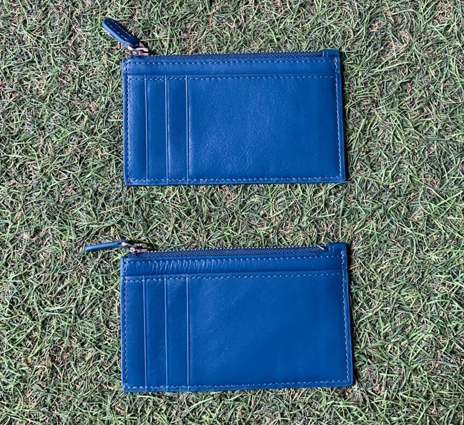 新品 未使用 ビジネスレザーファクトリー 本革 スマートウォレット 財布 スリム レザー 小銭入れ ティールブルー拍卖