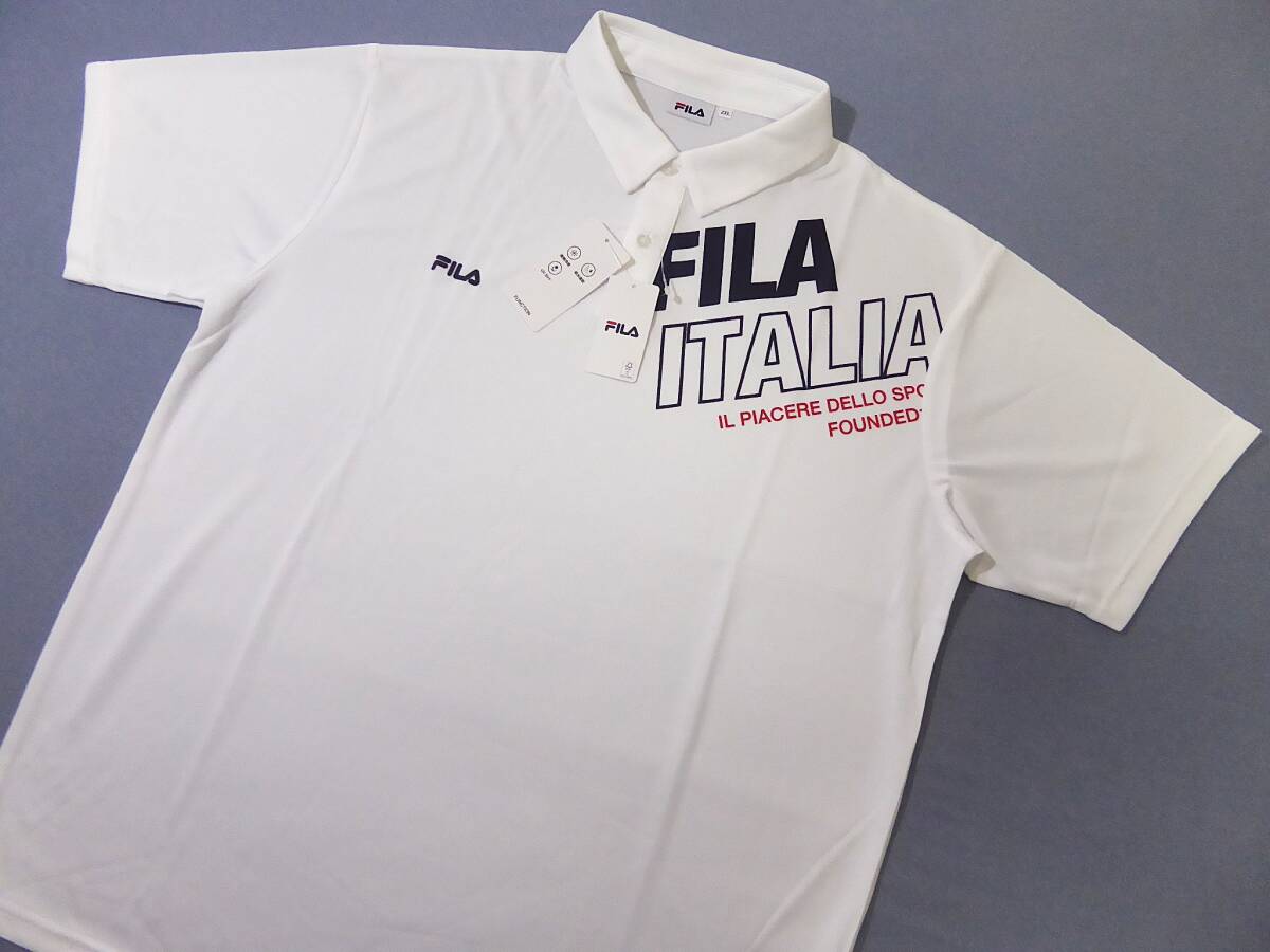 FILA GOLF フィラ ゴルフ 接触冷感 吸水速乾 UVカット ストレッチ 半袖ポロシャツ 2XL 白 拍卖