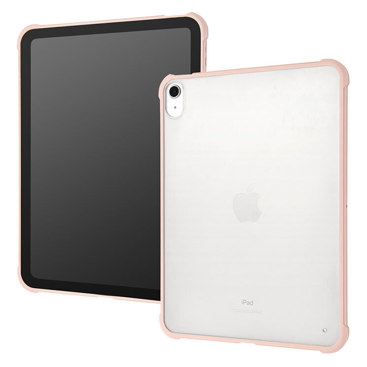 iPad 10.9インチ 第10世代 ケース 耐衝撃 マット クリア 半透明 ピンク カラー フレーム 軽い 軽量 マットピンク 2022年モデル拍卖