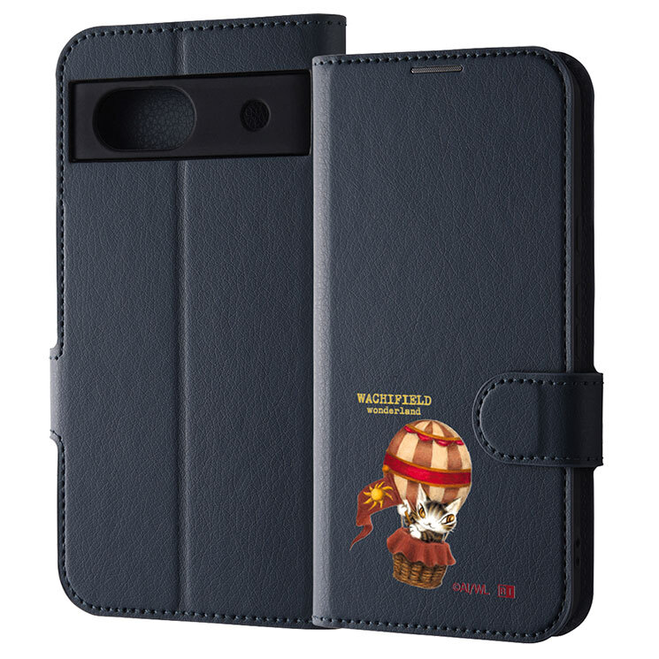 GooglePixel8a 手帳型ケース 猫のダヤン 気球 WACHIFIELD PUレザー スマホ カバー シンプル 耐衝撃 グーグル ピクセル拍卖