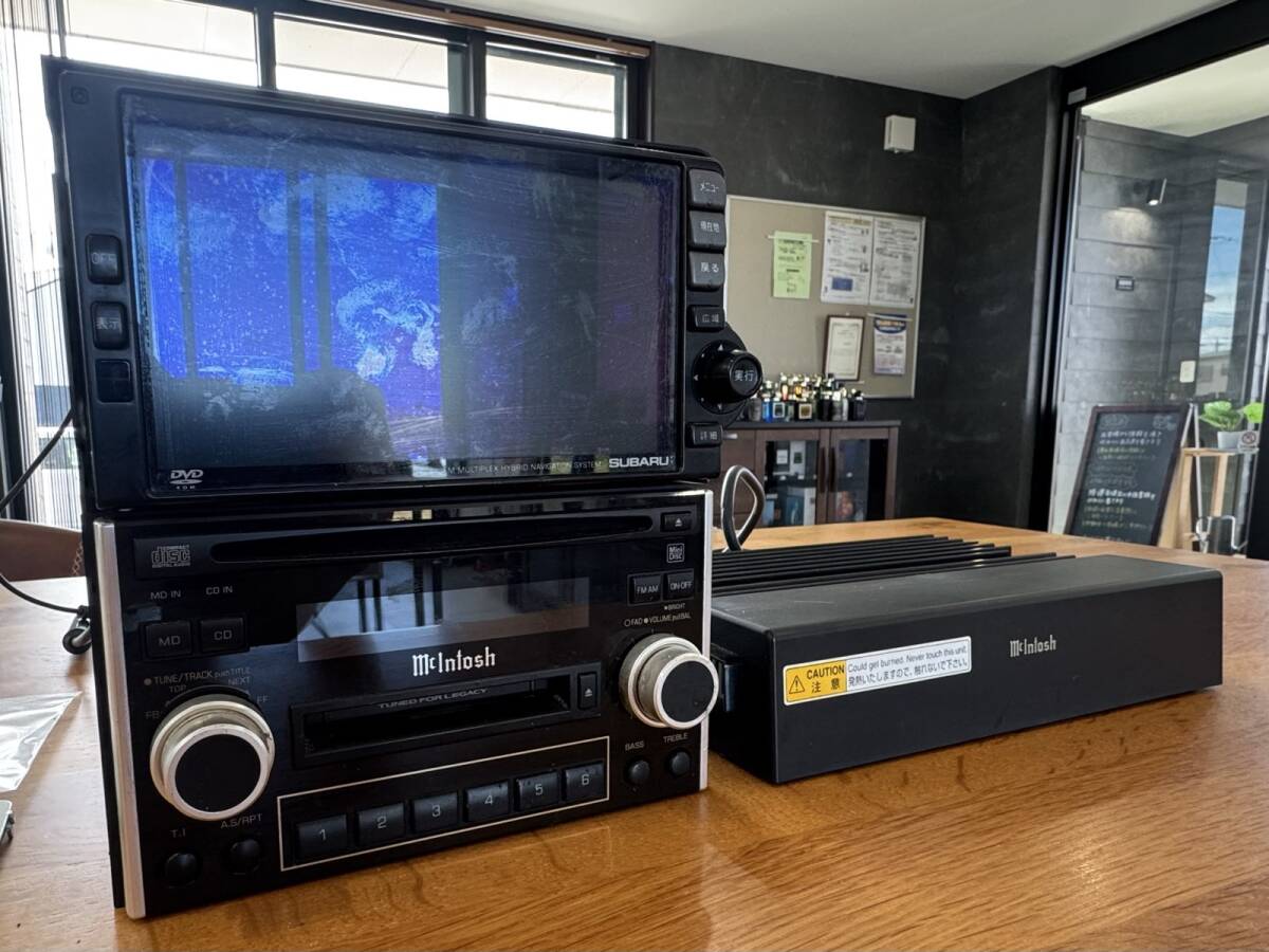 スバルレガシィツーリングワゴン純正 McIntosh マッキントッシュ ナビ オーディオアンプセット 中古 ジャンク【F25】拍卖