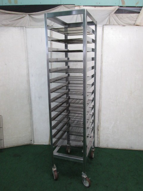 ステンレス トレーラックカート 13段 1/1サイズ パンラック/ベーカリーラック 個人様営業所止め(0715CH)7CC-1拍卖