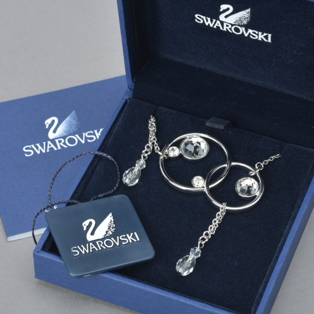 新品 スワロフスキー ネックレス サークル ストーン シルバー クリスタル SWAROVSKI アクセサリー #60※C125拍卖