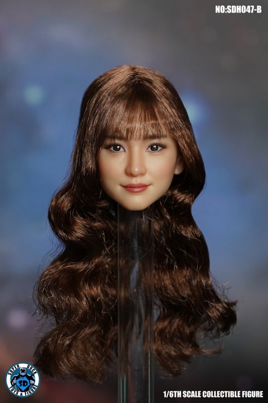 ★Super Duck★1/6 アジア人女性ヘッドB(Red Long Curiy Hair)SD-H047B 7157拍卖