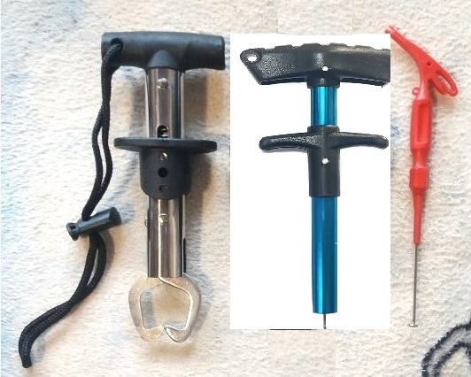 釣り場便利グッズ3点セット クリンプ 針外し 糸結び・針はずし(赤色) 未使用拍卖