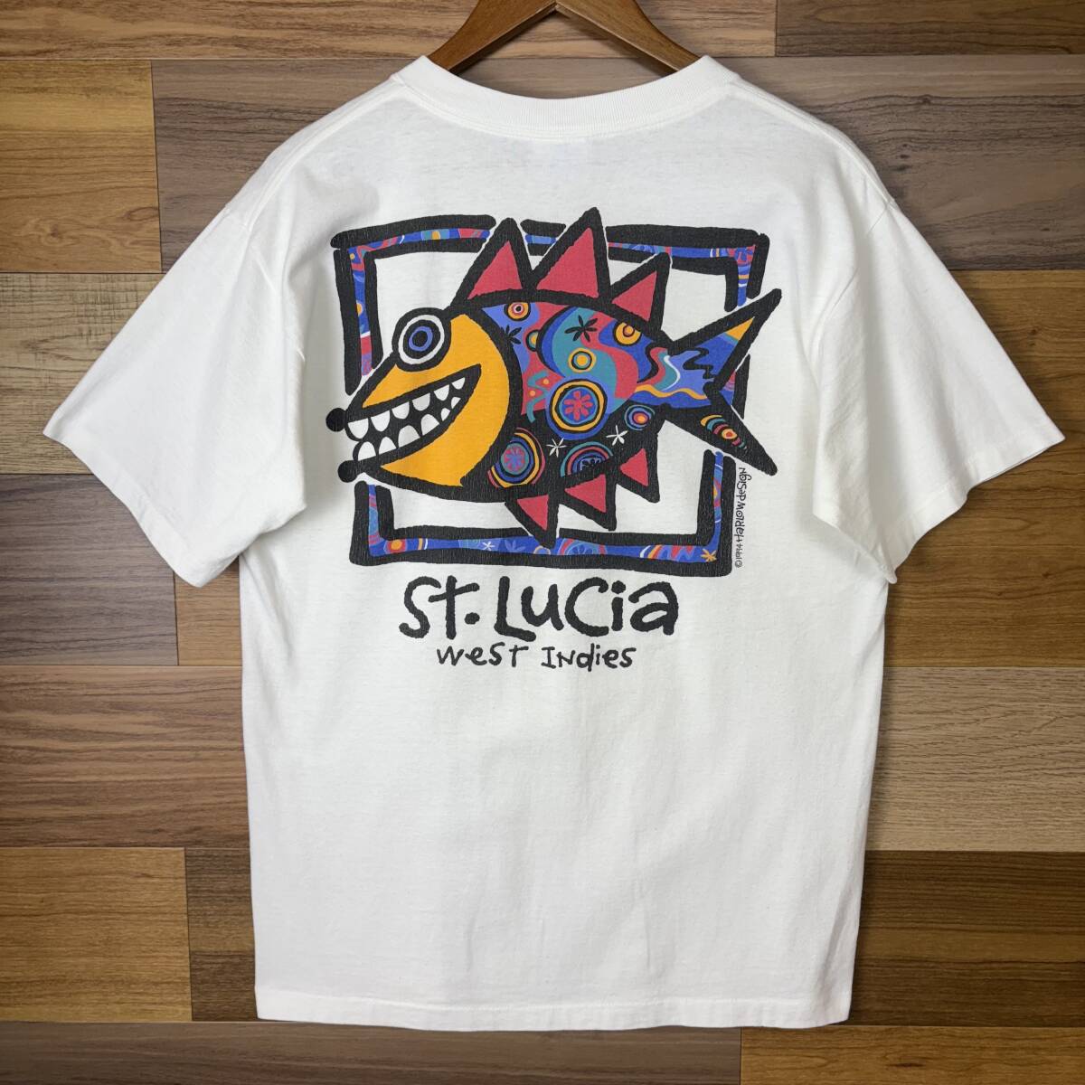 USA製 90s HARLOW DESIGN グラフィックアート デザイン T-sh Tシャツ サイズ メンズ M シングルステッチ アメリカ製 90年代 古着 r25070849拍卖
