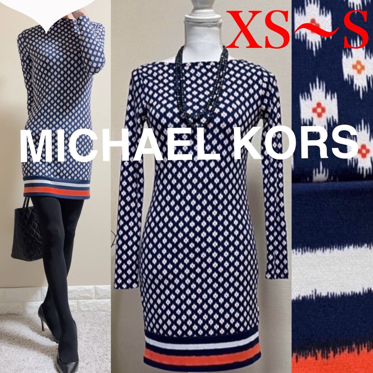 美品!マイケルコース MICHAEL KORS ストレッチスムースジャージー チュニック ミニワンピース XS S拍卖