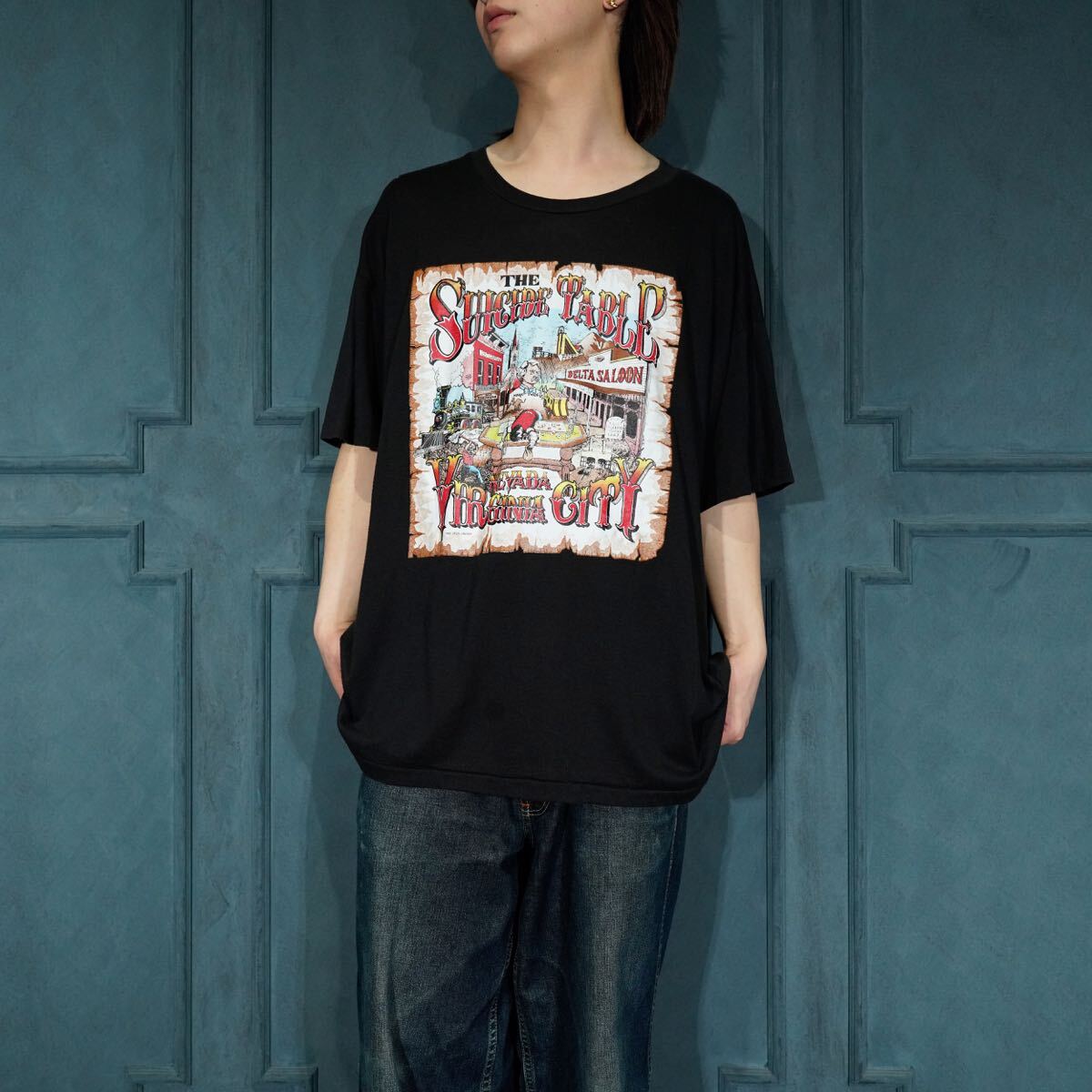 90's USA VINTAGE PLATINUM T’s PRINT DESIGN T SHIRT/90年代アメリカ古着プリントデザインTシャツ拍卖