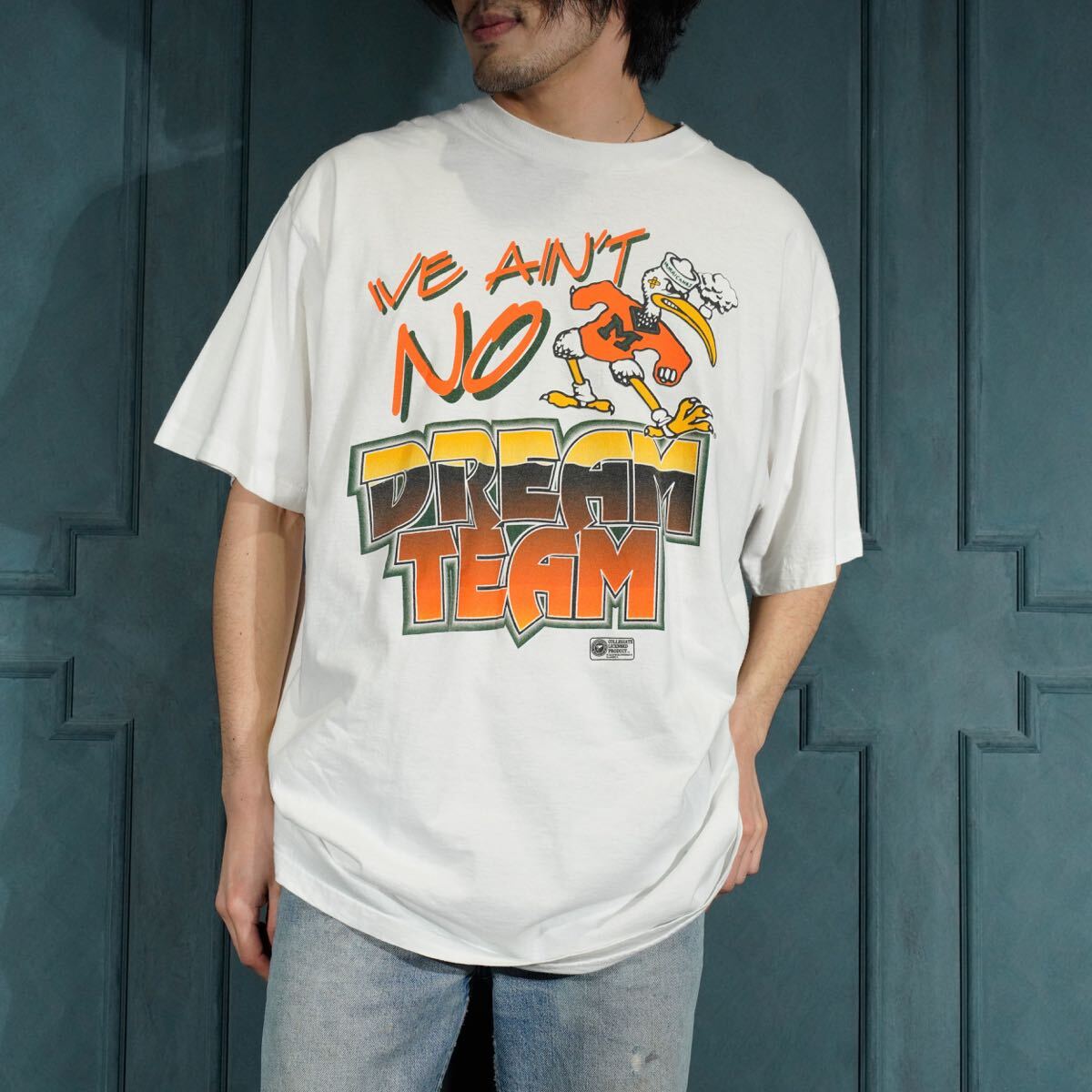 90's USA VINTAGE TEES IMPRINTED DREAM TEAM DOUBLE SIDED PRINT DESIGN T SHIRT/90年代アメリカ古着両面プリントデザインTシャツ拍卖